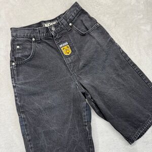 Vintage Boss Denim Shorts Mens 28 Black Y2K Hip Hop Baggy‎ 13" Streetwear USA